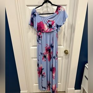 Maternity off the shoulder maxi dress